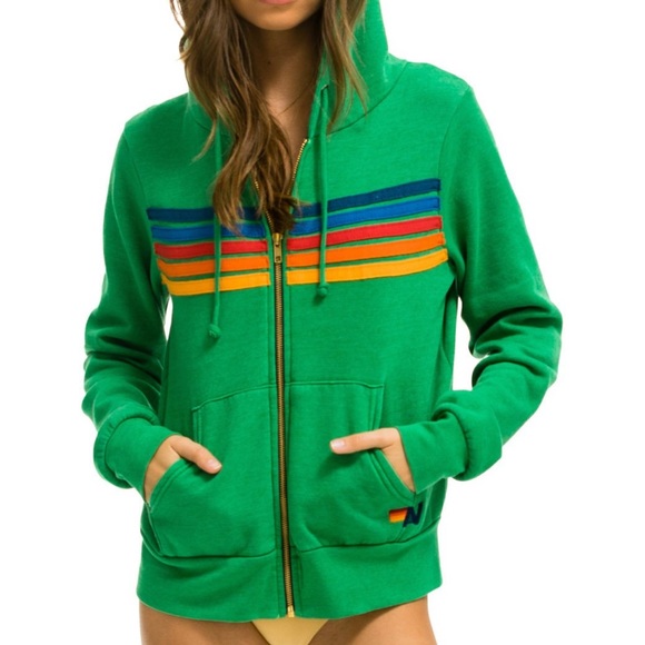 Aviator Nation | Jackets u0026 Coats | Nwt Aviator Nation Five Stripe Hoodie  Kelly Green 2 M | Poshmark
